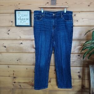 Talbots Slim Straight Ankle Jeans In Regina Wash Straight Cropped Sz 14(36) X26"